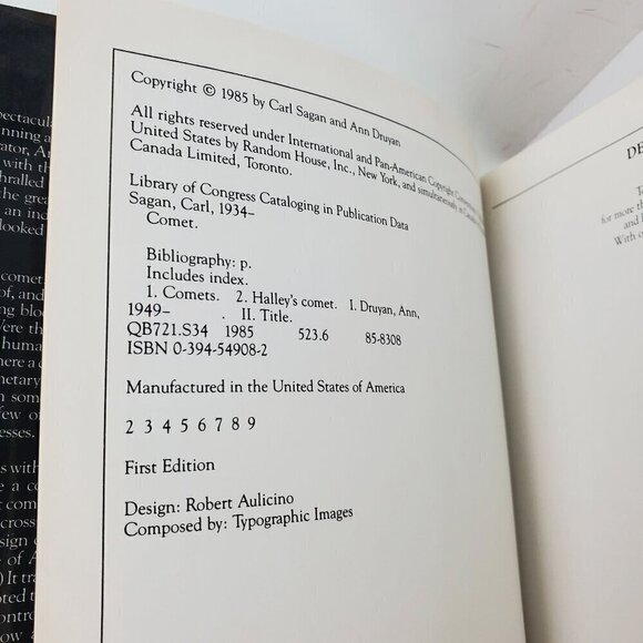 Comet First Edition Book by Carl Sagan, Ann Druyan VTG 1985 Hardcover HCDJ - Picture 2 of 11